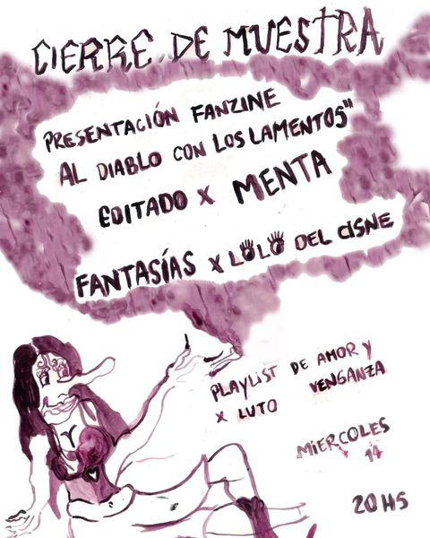 Flyer de la presentación del fanzine Al diablo con los lamentos