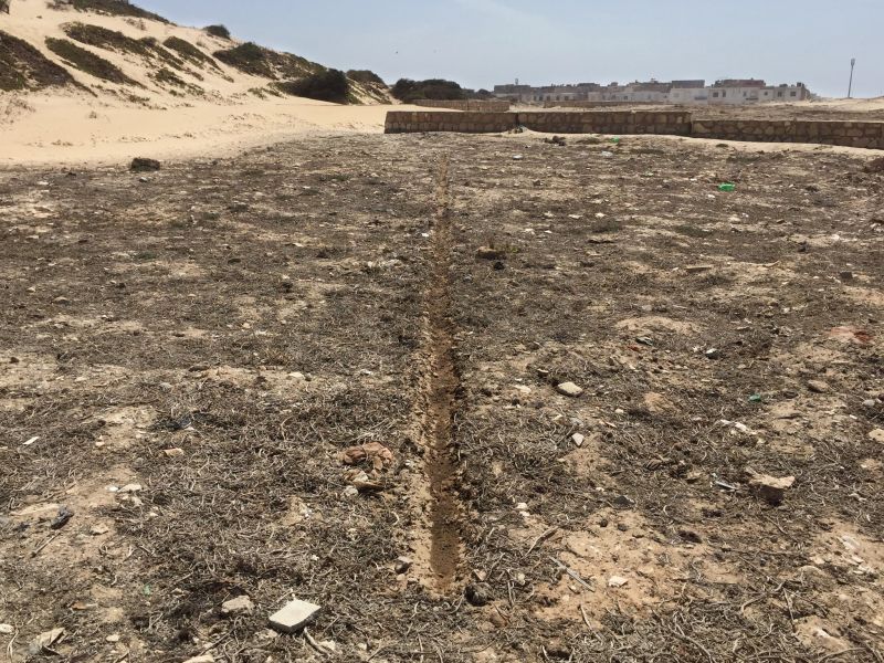 Surco de 21 mts.en dirección S/N. Essaouira, Marruecos. 2019.