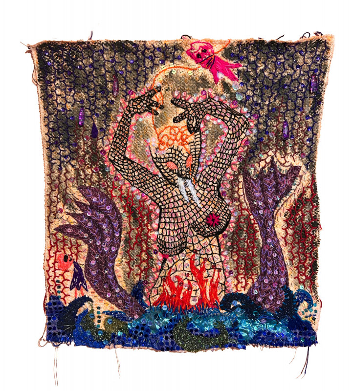 Bordado sobre trapo de piso. 51 x 46 cm. 2021
