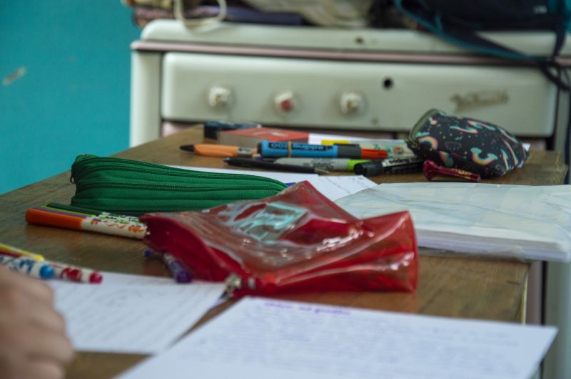 Actividad de escritura durante el encuentro conEugenia Calvo.